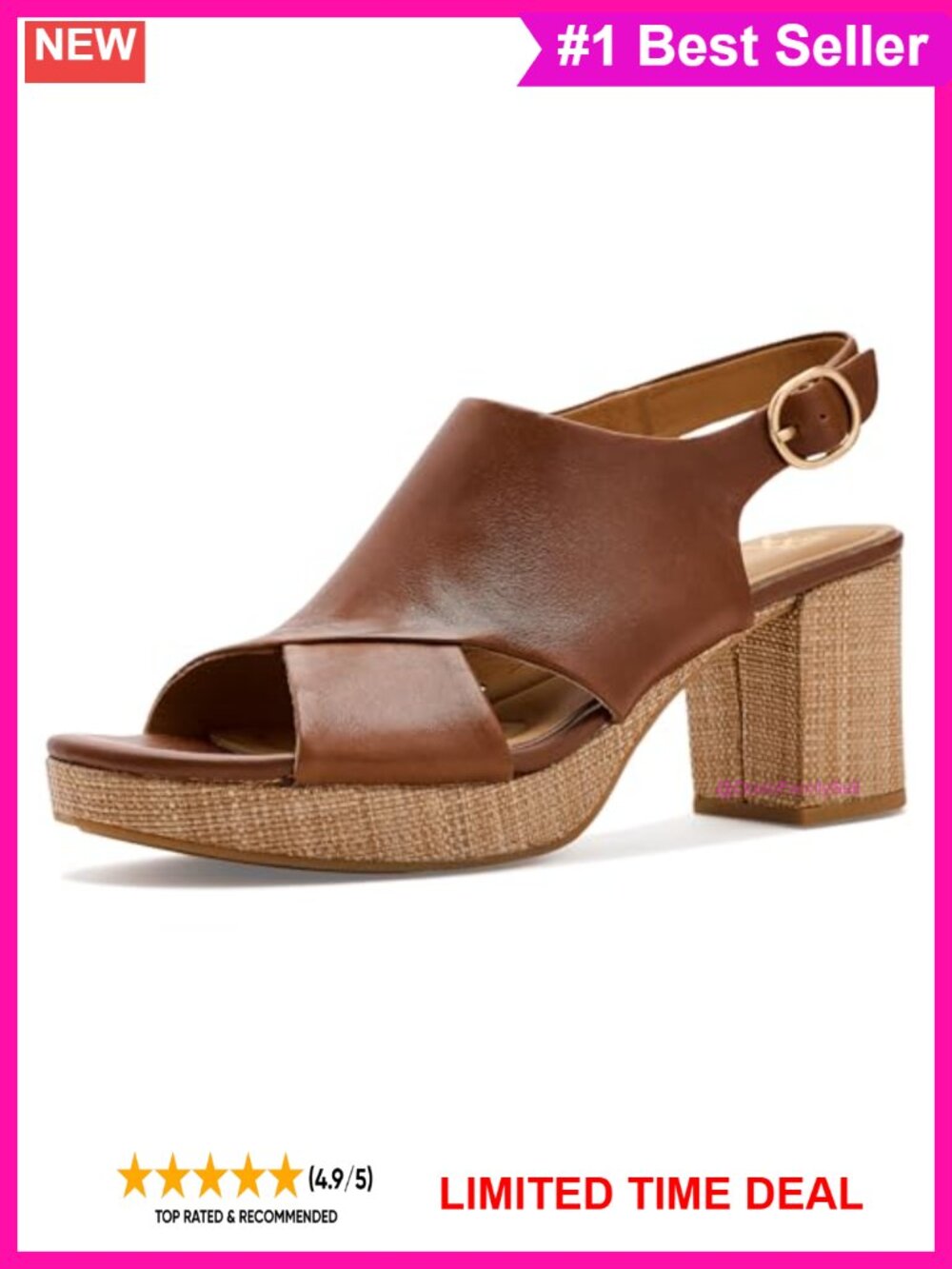 Womens Liv Heeled Sandals Leather Cushioned Peep Toe Slingback